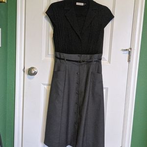 Black/grey Calvin Klein cap sleeve dress